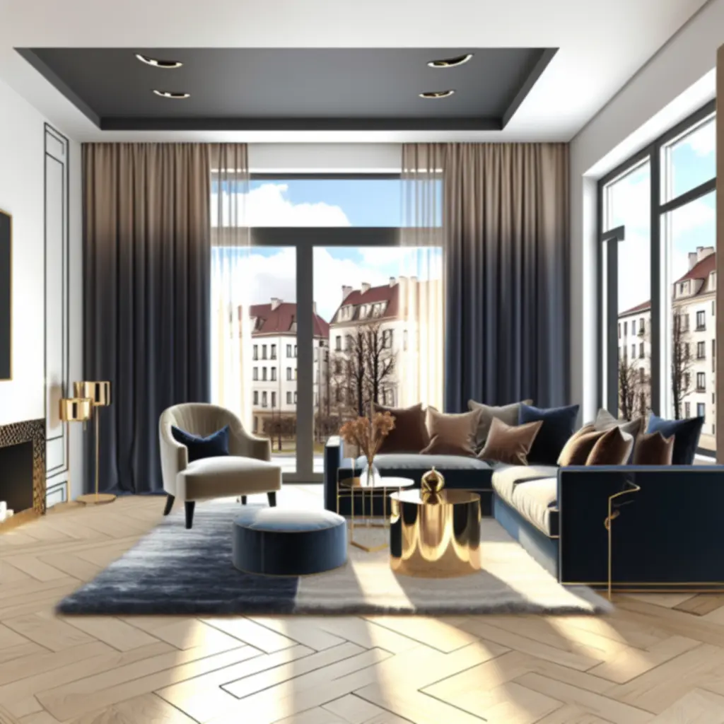 Nowoczesne, elegancko urządzone wnętrze mieszkania reprezentujące ofertę mieszkaniową HomePulseeAgency.