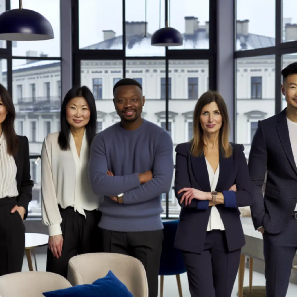 Doświadczony agent nieruchomości HomePulseeAgency w eleganckim biurze